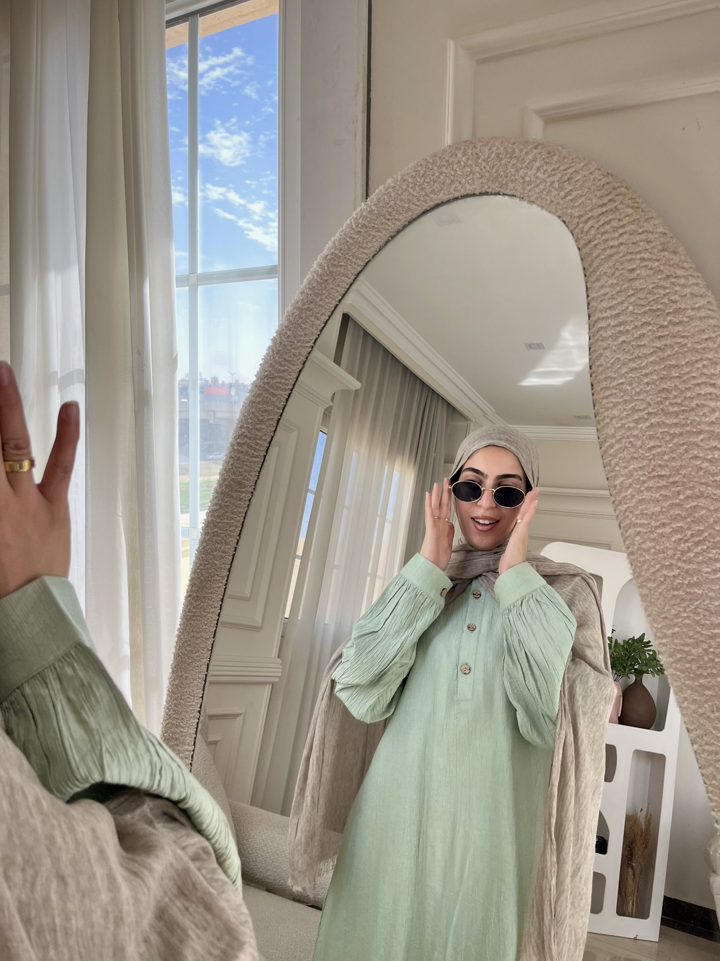 Linen Blend Modest Tunic — Breathable Summer Coverage | Made in Egypt