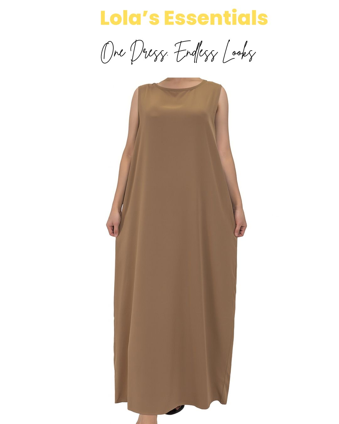 Sleeveless Essentials Dress – Korean Nida Everyday Maxi | Non-Sheer Base Layer Dress