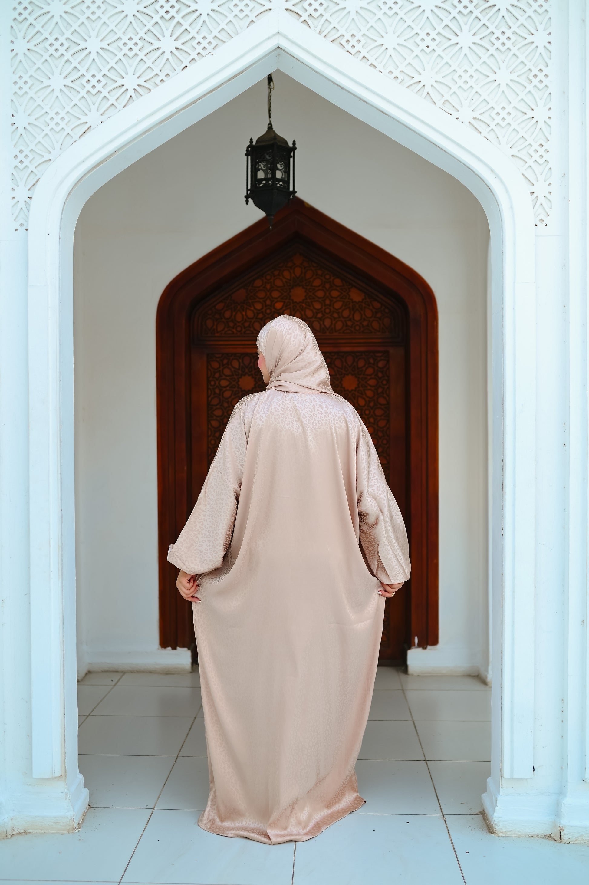 satin prayer dress Solid Color Satin One-Piece Hijabs Dress Eid Muslim Womens Prayer Clothes