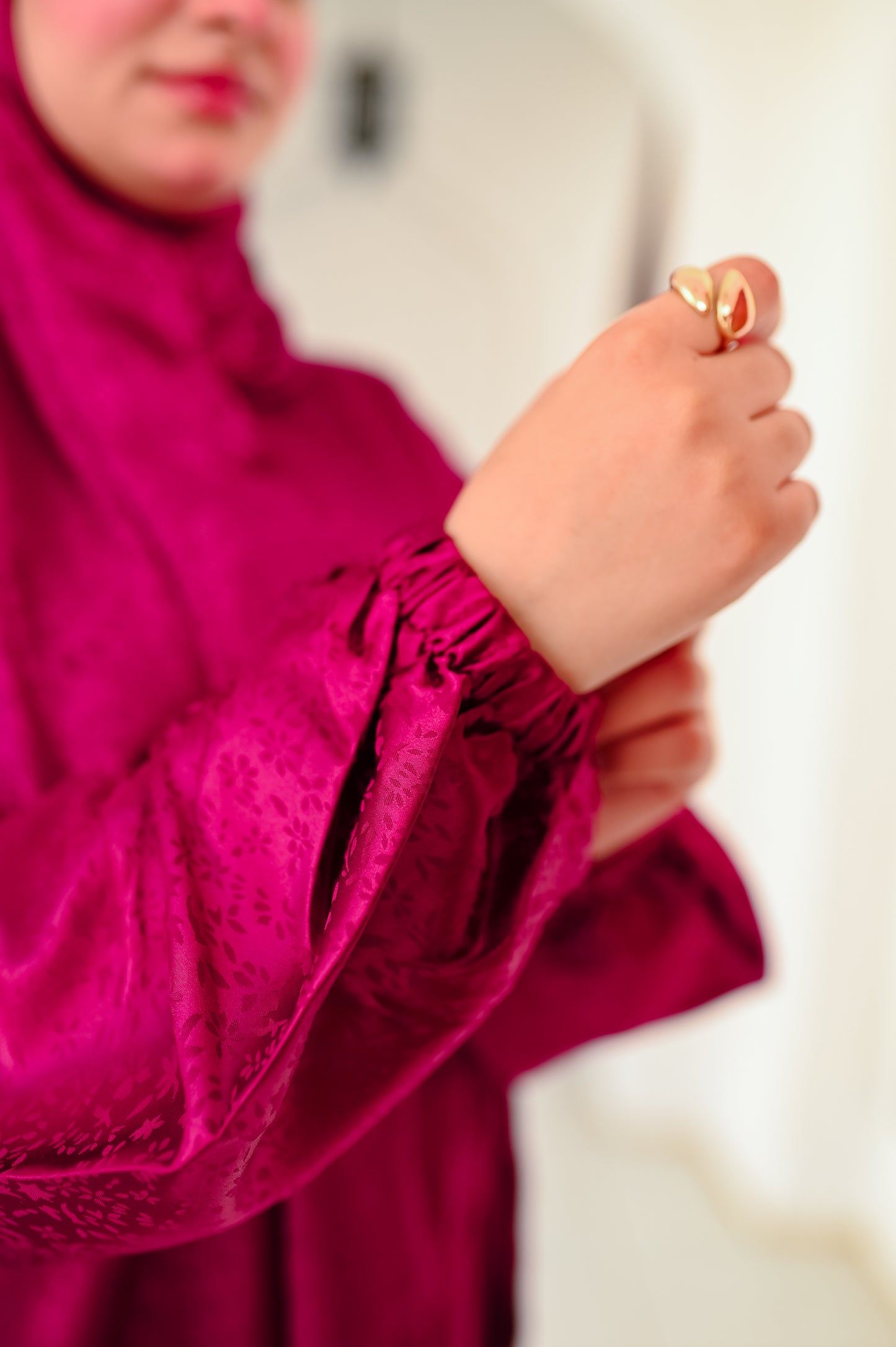 Farida Satin Prayer Dress - Luxury Full-Length Isdal, Modest Prayer Dress with Scarf