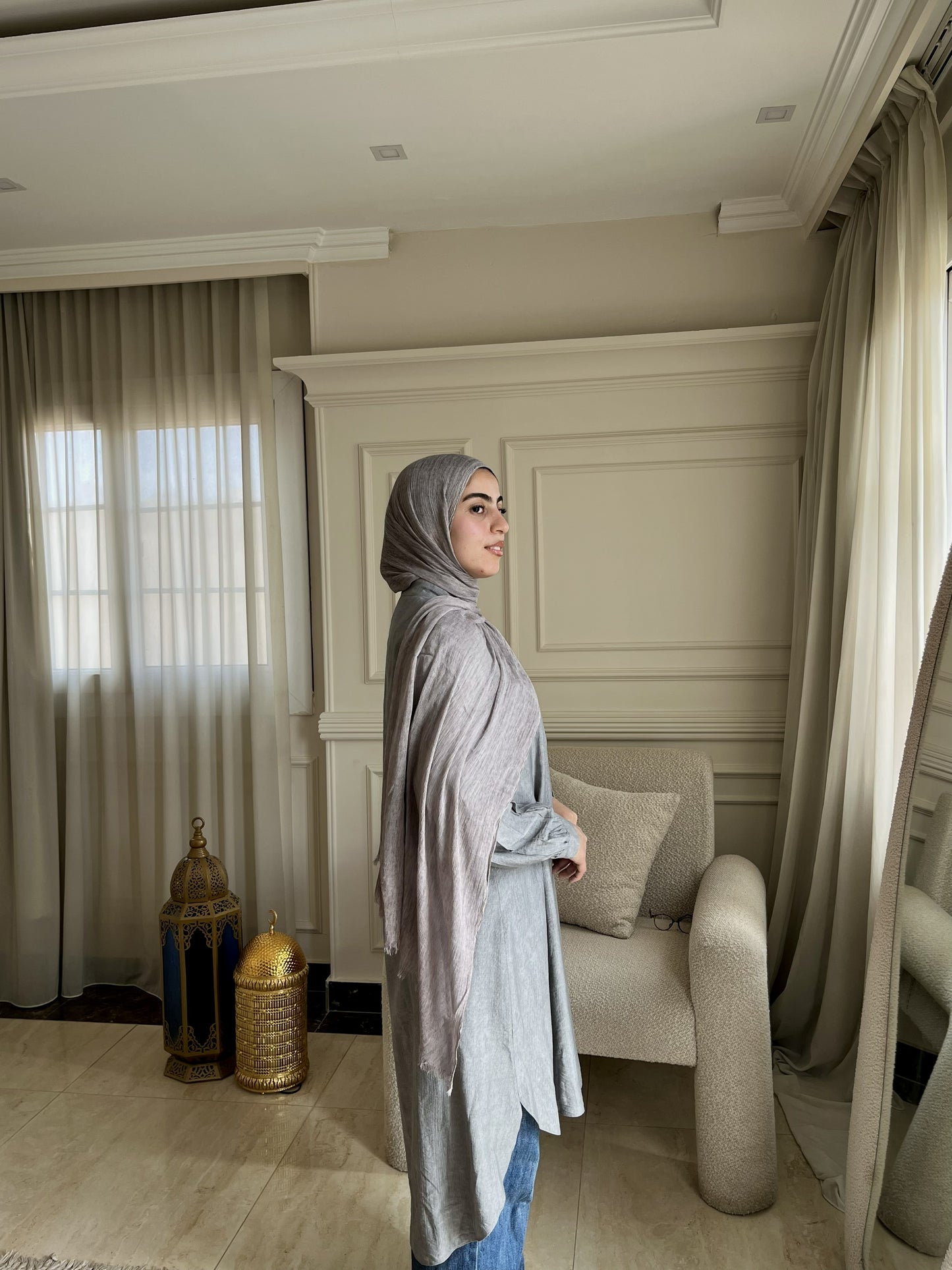 Linen Blend Modest Tunic — Breathable Summer Coverage | Made in Egypt