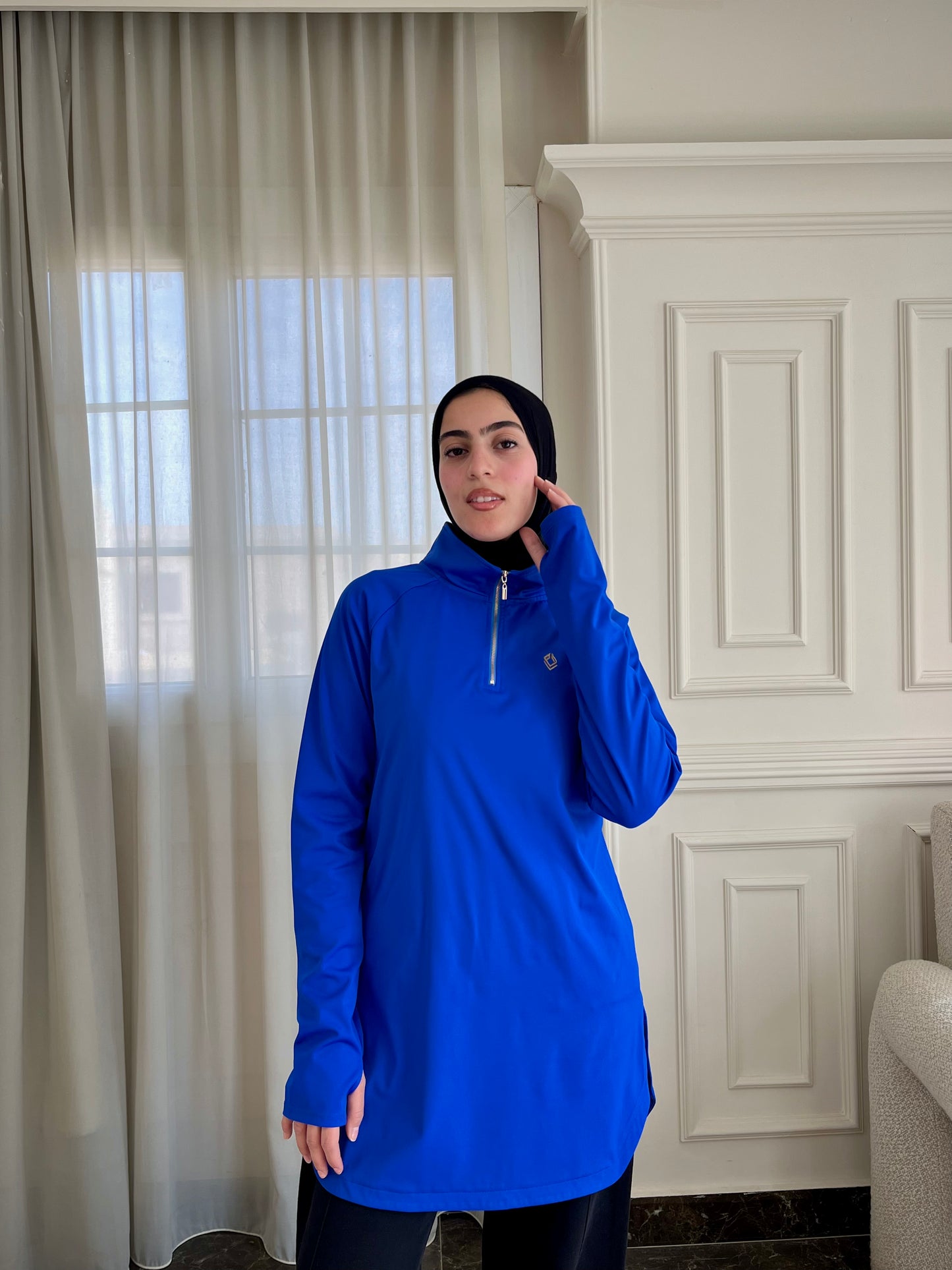 Modest Activewear Top – Longline Workout & Lounge Tunic | Performance Sports Top