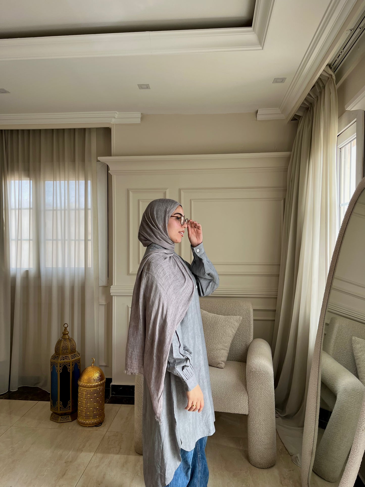 Thai Shaash Cotton Gauze Hijab – Lightweight & Non-Slippery