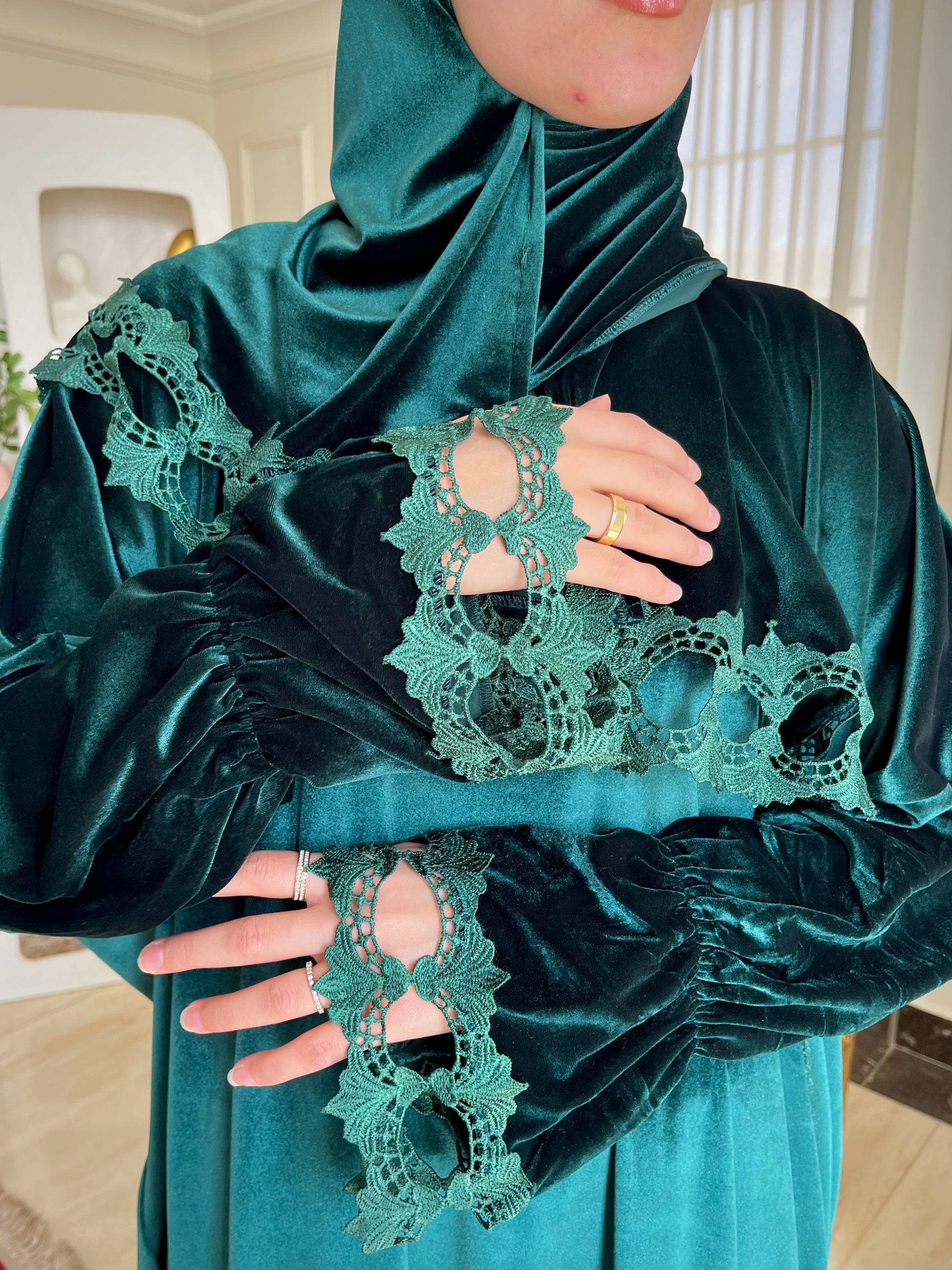 luxury prayer dress Gold Luxury Silk Satin Prayer Dress