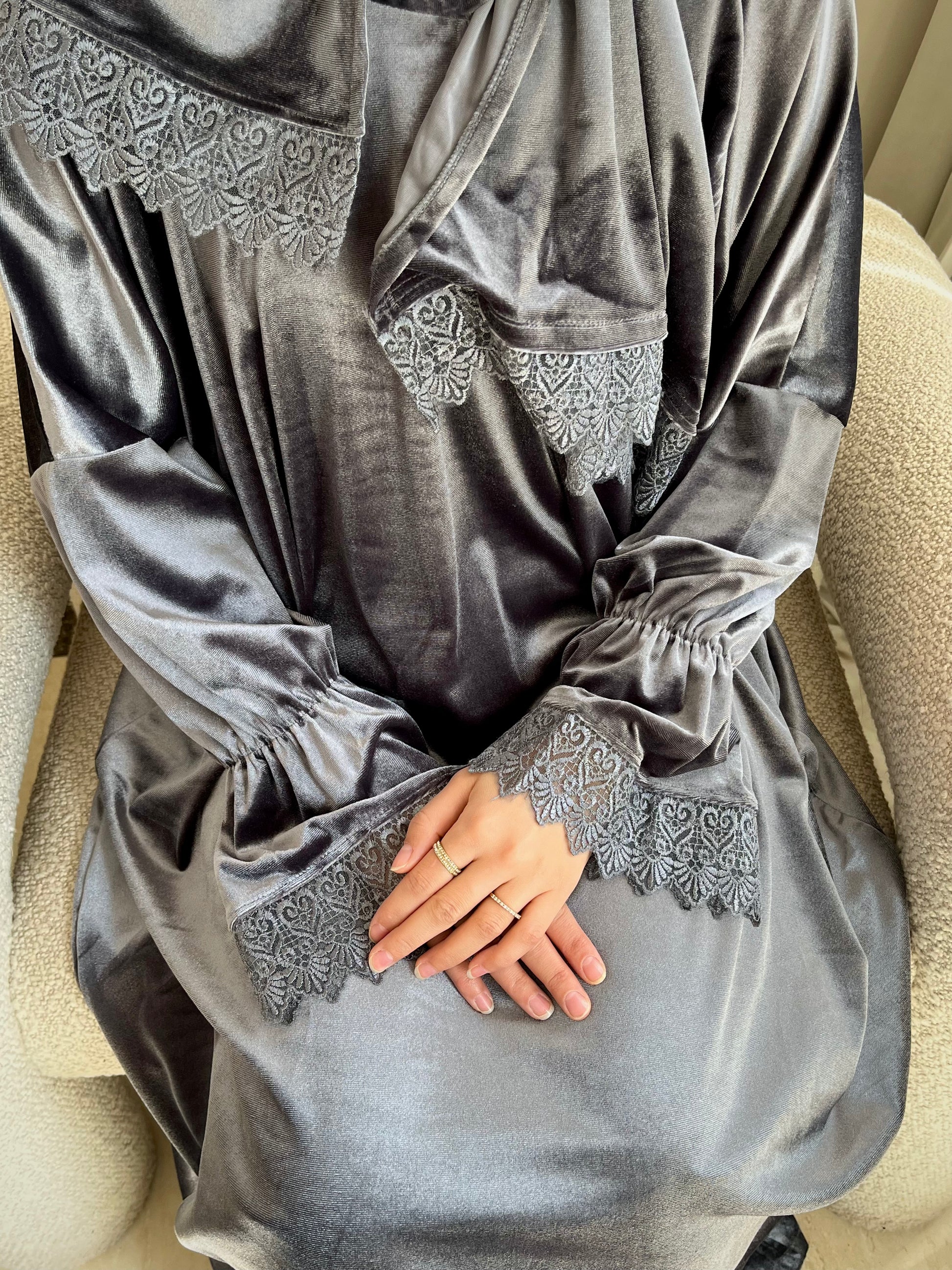 luxury prayer dress Creamy White Luxury Silk Satin Prayer Dress