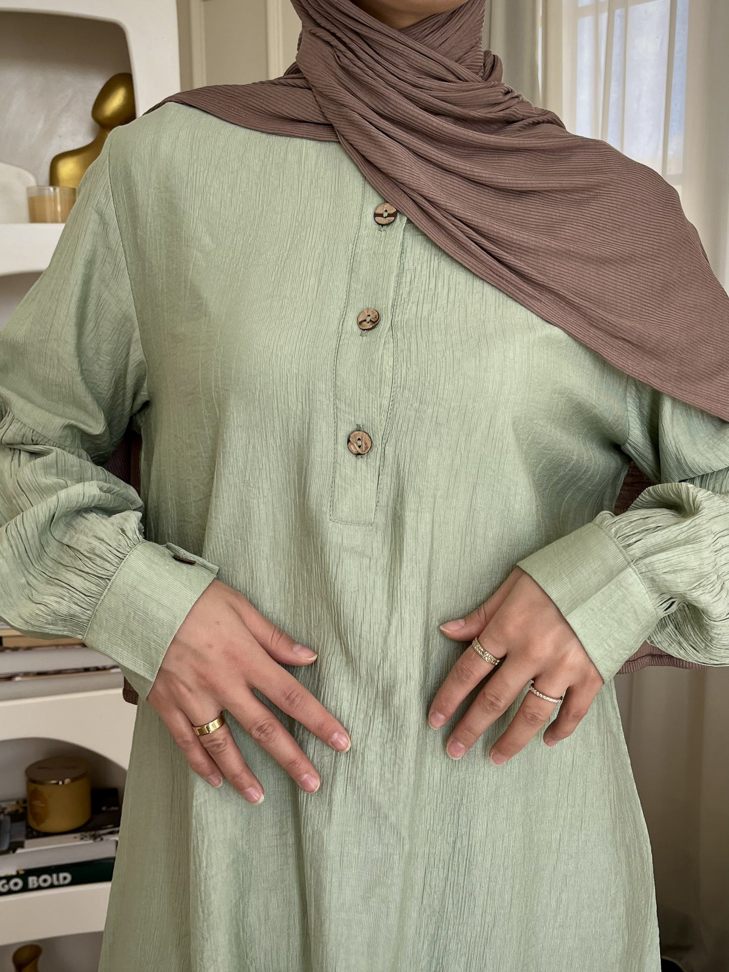 Linen Blend Modest Tunic — Breathable Summer Coverage | Made in Egypt