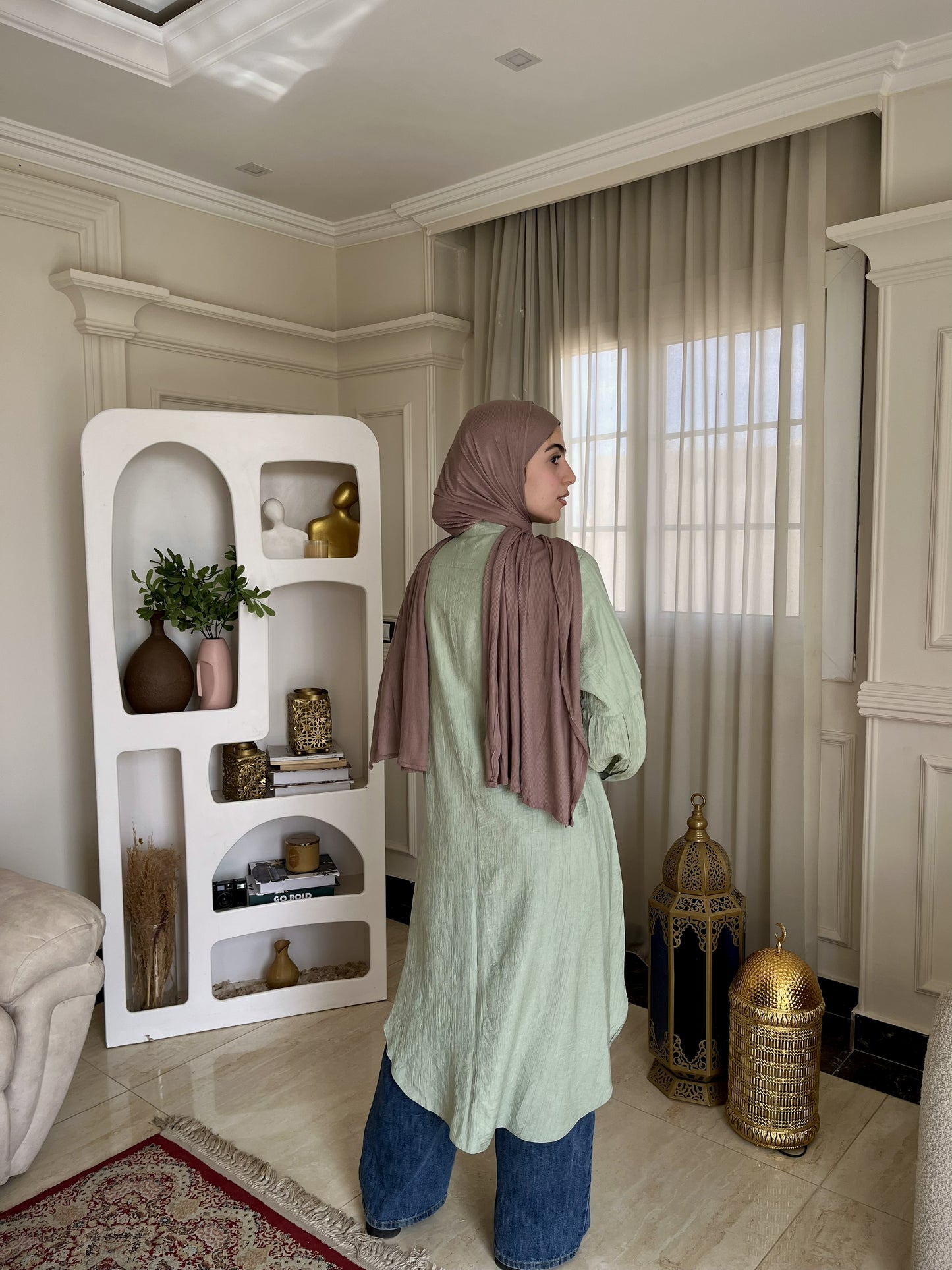 Linen Blend Modest Tunic — Breathable Summer Coverage | Made in Egypt