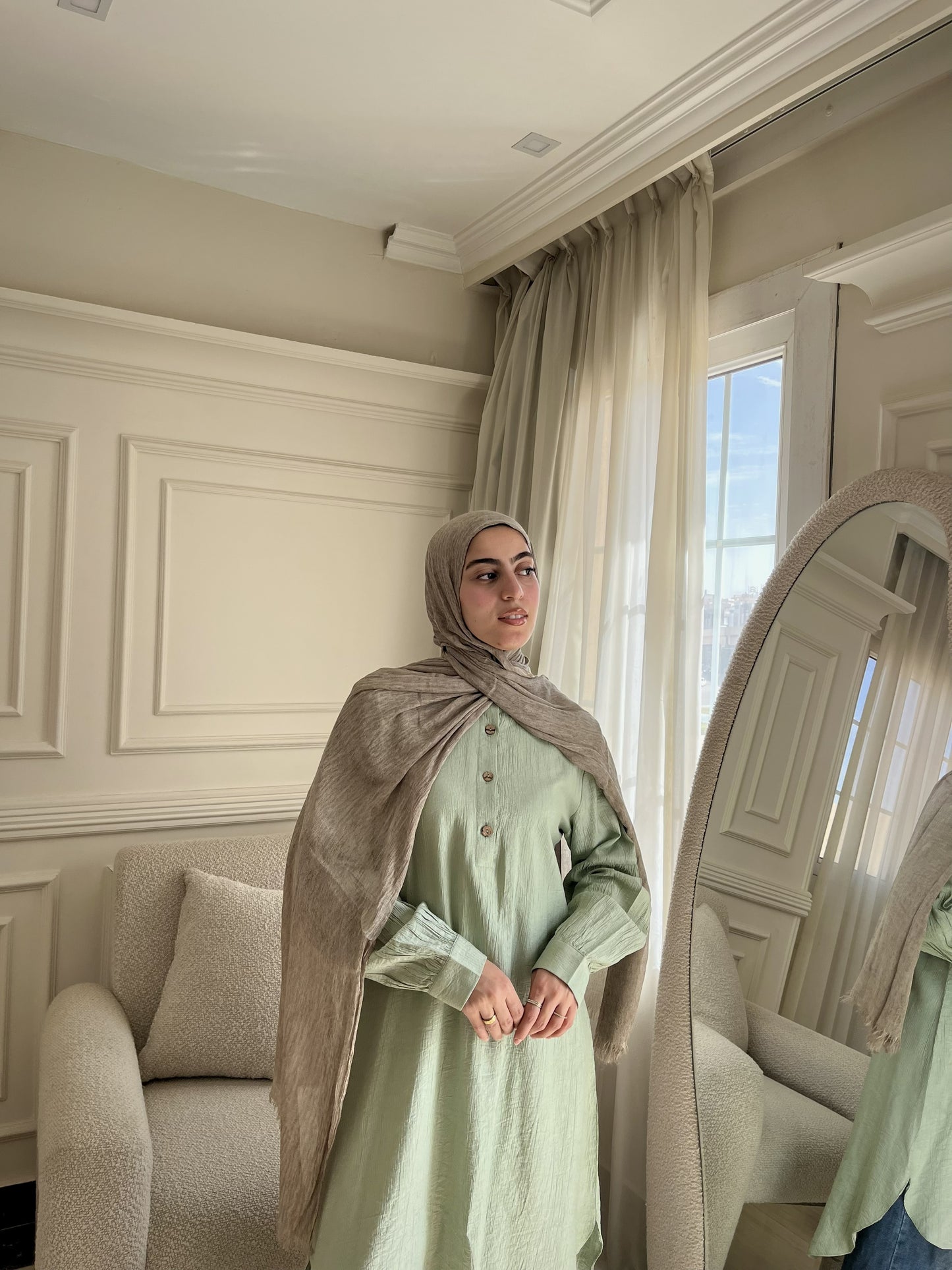 Linen Blend Modest Tunic — Breathable Summer Coverage | Made in Egypt