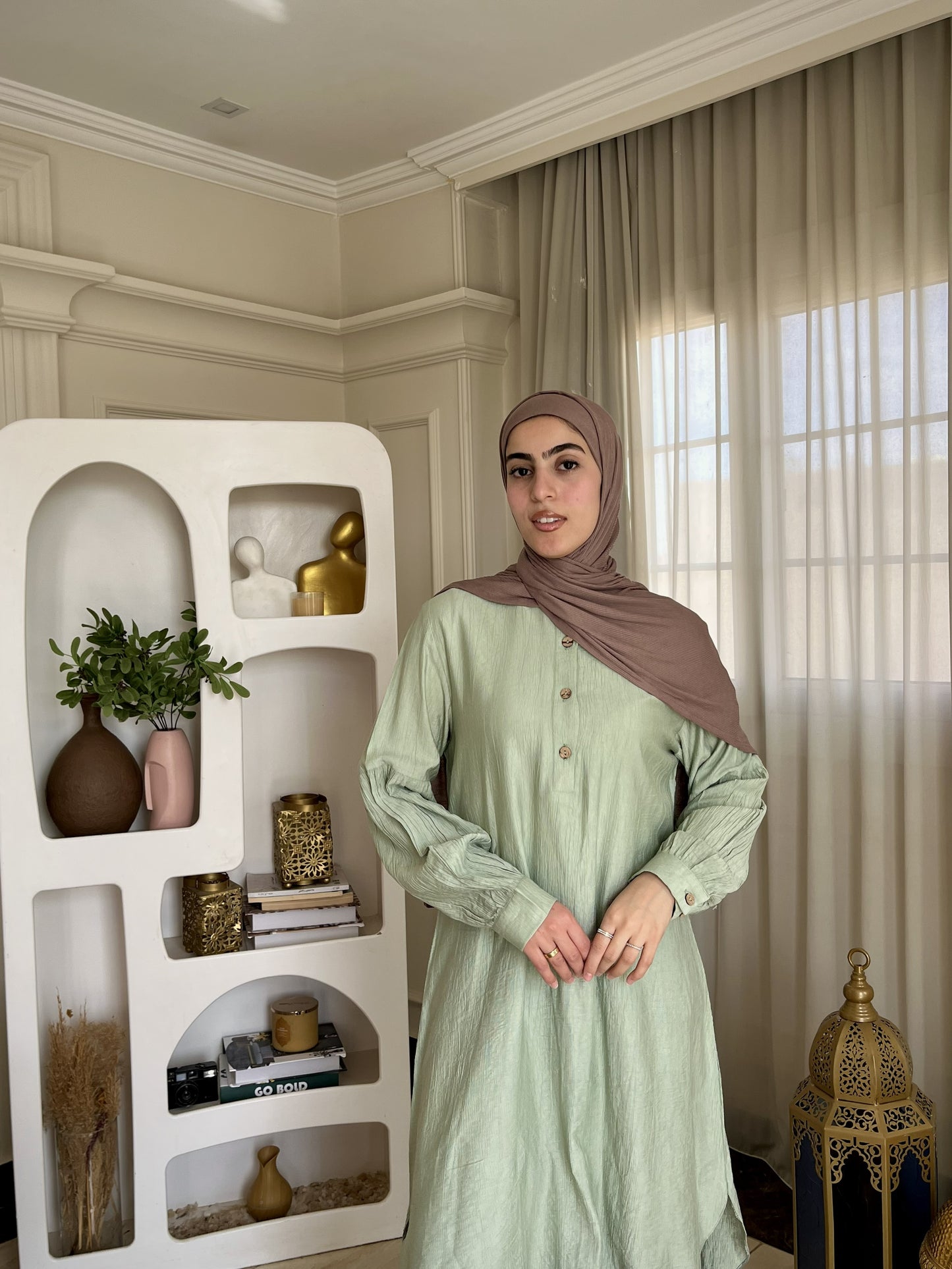 Linen Blend Modest Tunic — Breathable Summer Coverage | Made in Egypt
