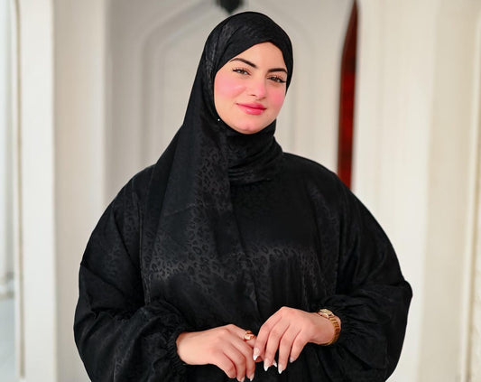 Farida Satin Prayer Dress - Luxury Full-Length Isdal, Modest Prayer Dress with Scarf