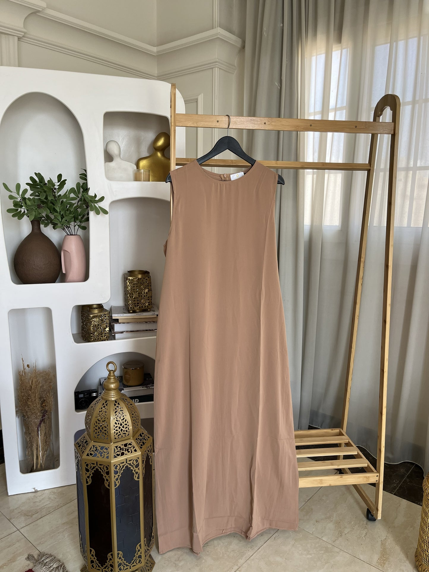 Sleeveless Essentials Dress – Korean Nida Everyday Maxi | Non-Sheer Base Layer Dress